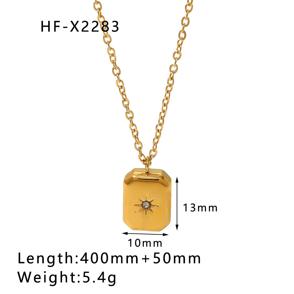 Wholesale Simple Style Special-shaped Heart Drop Zircon Lava Necklaces